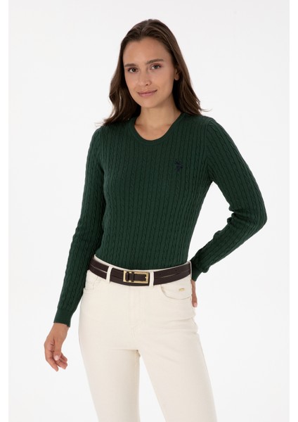 Kadın Koyu Yeşil Kazak /triko 50313626-VR079