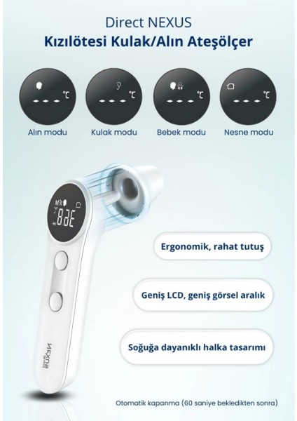 Direct Nexus Dual Kulaktan ve Alından Ateş Ölçer (Yeni) fiyatları