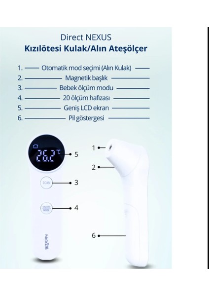 Direct Nexus Dual Kulaktan ve Alından Ateş Ölçer (Yeni) modelleri