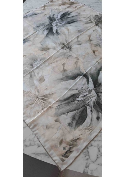 Vizon Rengi Kare Eşarp, Pamuklu Çiçekli modelleri