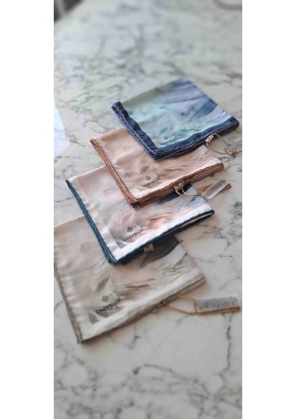 Vizon Rengi Kare Eşarp, Pamuklu Çiçekli indirimleri