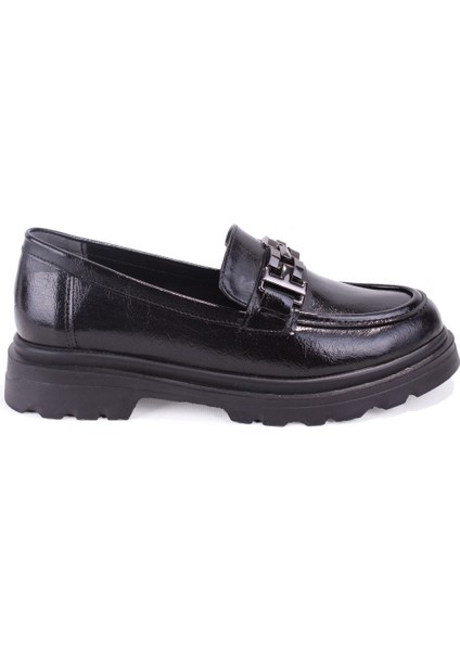 DZA07-90801 Siyah Rugan Günlük Loafer Kadın Ayakkabı fiyatları
