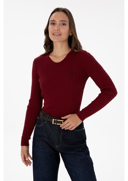 Kadın Bordo Kazak /triko 50313626-VR014