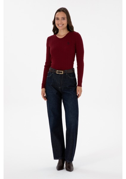 Kadın Bordo Kazak /triko 50313626-VR014 fırsatları