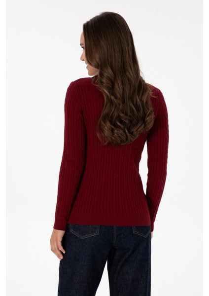 Kadın Bordo Kazak /triko 50313626-VR014 indirimleri