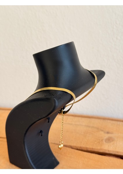 Kolye Büstü Siyah Takı Standı Organizer 20 cm 3 Bölmeli - 3D Baskı Takılık Büst Tarzı Dekoratif Şık Organizer indirimleri