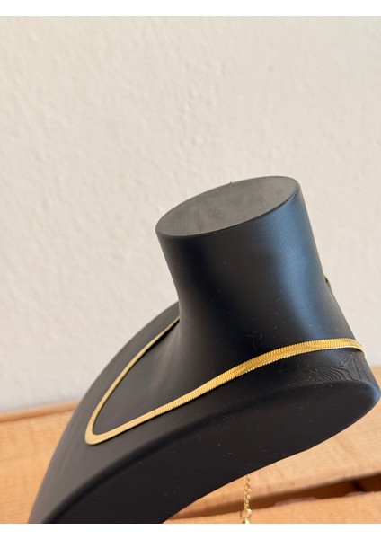 Kolye Büstü Siyah Takı Standı Organizer 20 cm 3 Bölmeli - 3D Baskı Takılık Büst Tarzı Dekoratif Şık Organizer