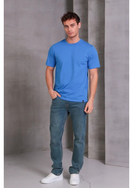 Erkek Relax Fit Bisiklet Yaka %100 Pamuk Rahat Kesim Basic Tişört modelleri