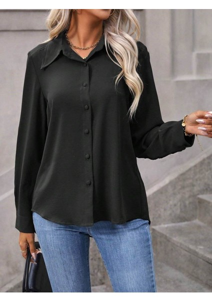 Kadın Uzun Kollu Yakalı Önden Düğmeli Aerobin Gömlek fırsatları