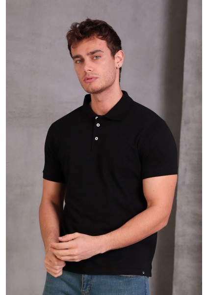 Erkek Slim Fit Pamuklu Yumuşak Doku Nefes Alan Kumaş Yakalı Tişört indirimleri