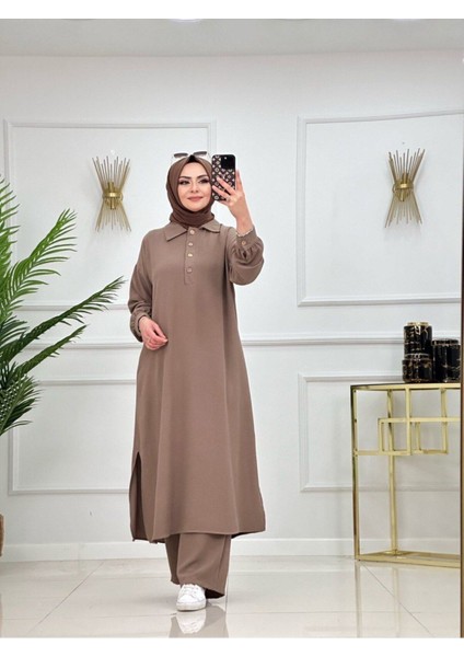 2'li Tesettür Pantolon Elbise Takımı