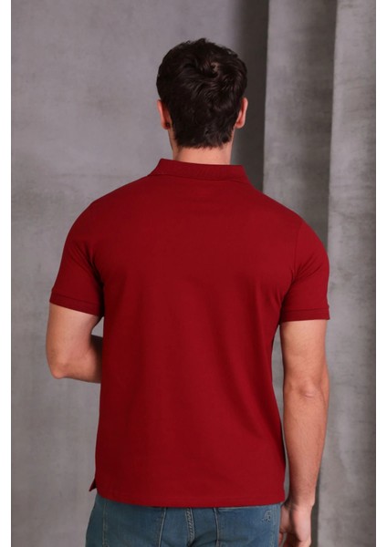 Erkek Slim Fit Pamuklu Yumuşak Doku Nefes Alan Kumaş Yakalı Tişört