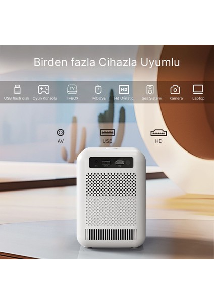 U4 Pro Akıllı Projeksiyon Cihazı 1080P Full HD - Android - Wifi - 450 ANSI Lumen indirimleri