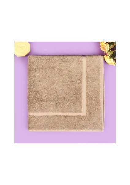Soft Samantha Ayak Havlusu - Koyu Bej - 60X60 cm