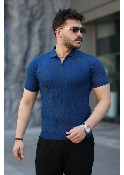 Erkek Viskon Kumaş Polo Yaka Desenli Tişört fiyatları