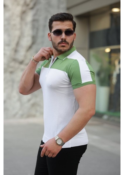 Erkek Fermuar Yakalı Kısa Kollu Tişört fiyatları