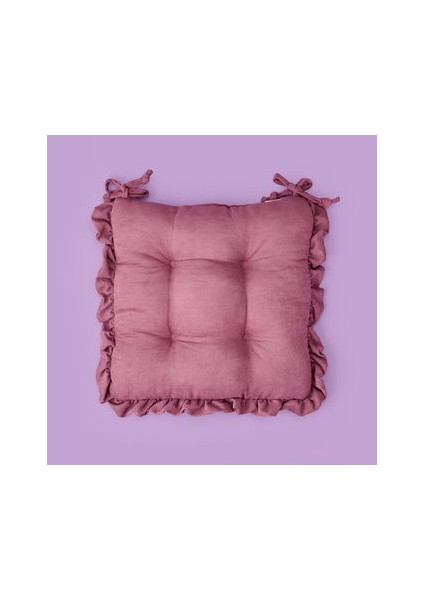 Soft Nora Sandalye Minderi - Gülkurusu - 40X40 cm