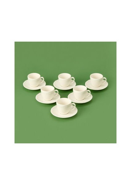 Porselen 12 Parça Kahve Fincan Seti - Beyaz fiyatları