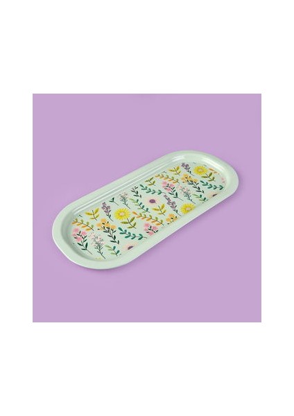 Flowers Sunumluk Tepsi - Renkli - 3,94X15,9 cm modelleri