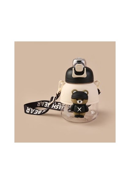 Polikarbon Figürlü Matara - Siyah - 1,1 Lt