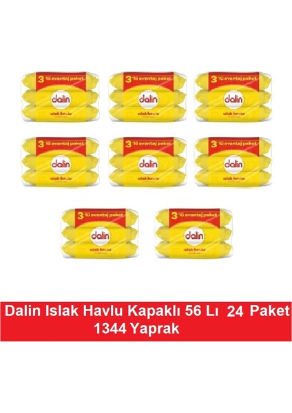 Islak Havlu 56 Lı Kapaklı x 24 Paket = 1344 Yaprak