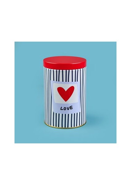 Love Yuvarlak Tekli Metal Kutu - Renkli - 900 ml
