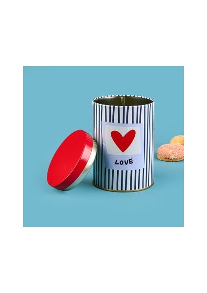 Love Yuvarlak Tekli Metal Kutu - Renkli - 900 ml fiyatları