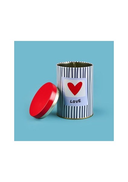 Love Yuvarlak Tekli Metal Kutu - Renkli - 900 ml modelleri