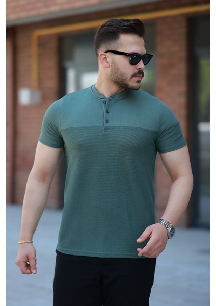 Erkek Hakim Yakalı Kısa Kollu Pamuklu T-Shirt fırsatları