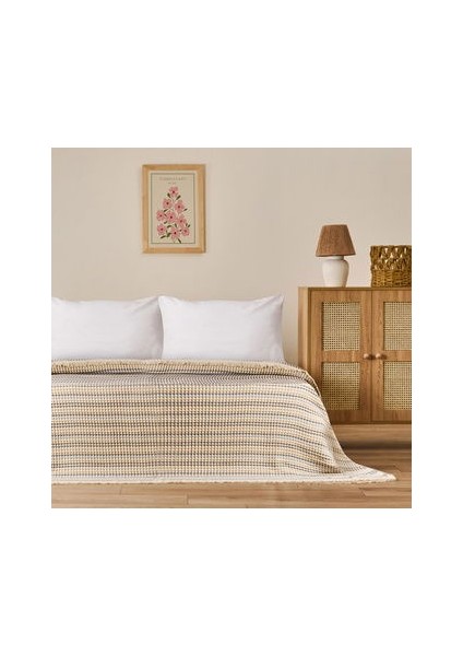 Soft Lamina Çift Kişilik Yatak Örtüsü - Krem - 220X240 cm