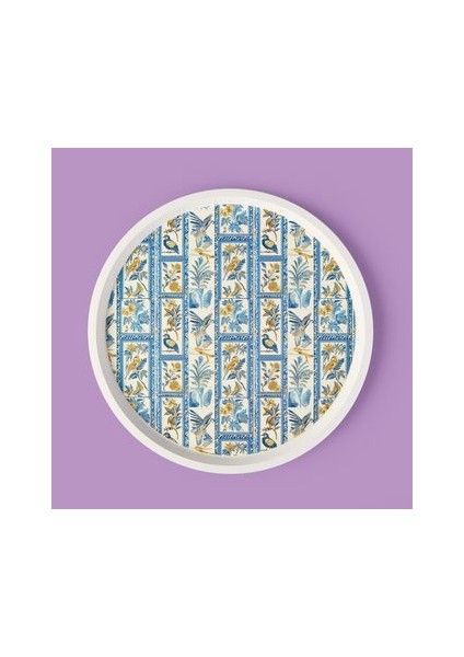 Kitchen Blue Toya Yuvarlak Tepsi - Renkli - 36X36 cm modelleri