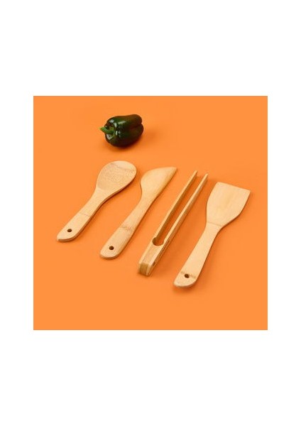 Mioli 4 Parça Bambu Mutfak Seti - Açık Kahverengi fiyatları