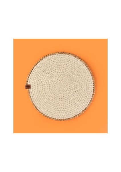 Soft Bej Kalp Nakışlı Supla - Ekru - 33X33 cm