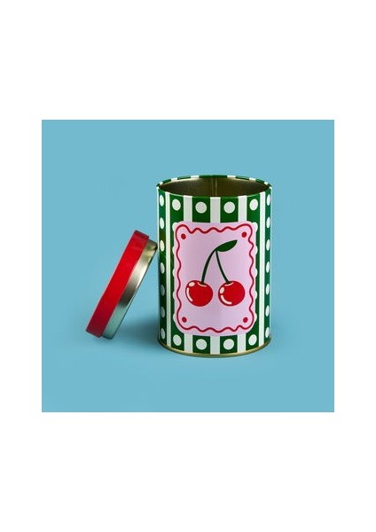 Cherry Yuvarlak Tekli Metal Kutu - Renkli - 900 ml modelleri