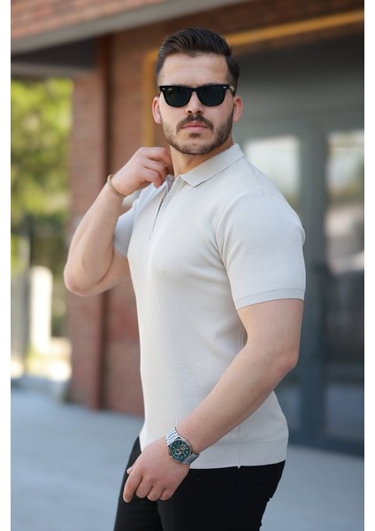 Erkek Fermuarlı Yakalı Kısa Kollu Tshirt fiyatları