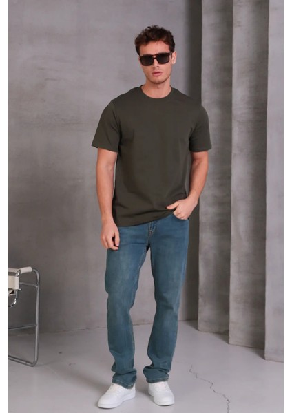 Erkek Relax Fit Bisiklet Yaka %100 Pamuk Rahat Kesim Basic Tişört fiyatları