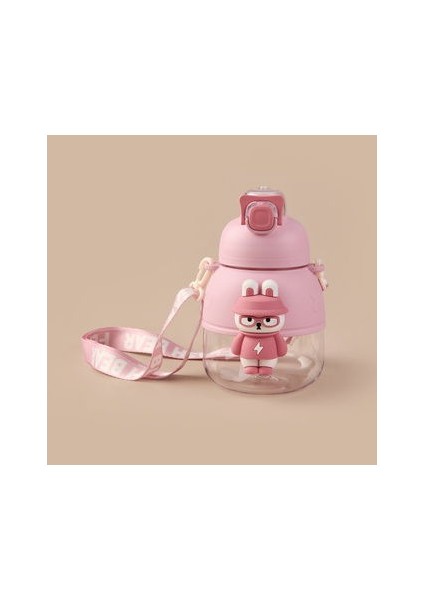 Polikarbon Figürlü Matara - Pembe - 1,1 Lt