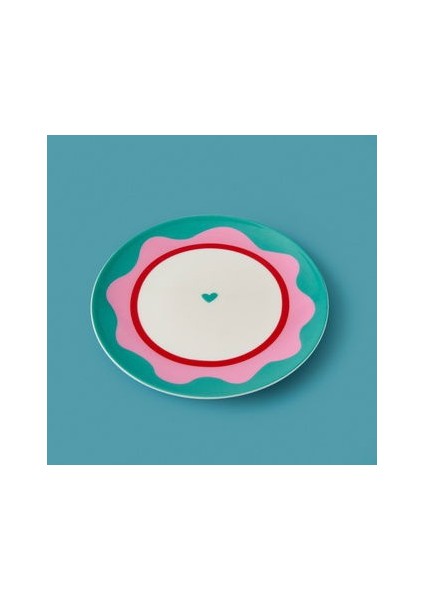 Kitchen Granny Tatlı Tabağı - Yeşil / Pembe - 19 cm