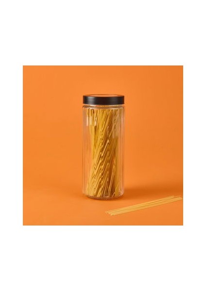 Borosilikat Cam Saklama Kabı - Gri / Siyah - 2,2 Lt