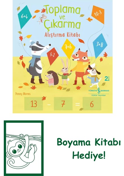 Toplama ve Çıkarma Alıştırma Kitabı + Boyama Kitabı