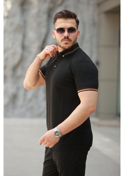 Erkek Düğmeli Yaka Waffle Kumaş Kısa Kollu Tişört fiyatları