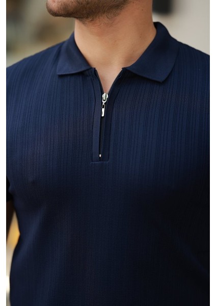 Erkek Fermuar Yakalı Kısa Kollu Tişört modelleri