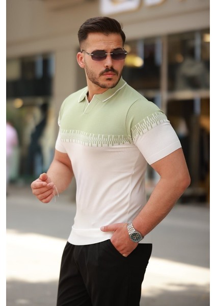 Erkek Hemşire Yaka Çift Renk Kısa Kollu Tişört fiyatları