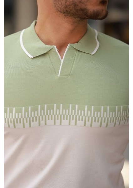 Erkek Hemşire Yaka Çift Renk Kısa Kollu Tişört modelleri