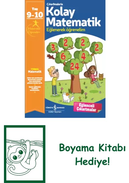 Çıkartmalarla Kolay Matematik 9-10 Yaş + Boyama Kitabı