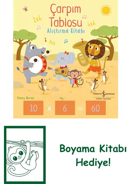 Çarpım Tablosu Alıştırma Kitabı + Boyama Kitabı