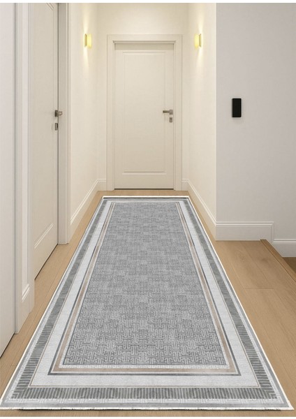 Gri Dijital Baskı Salon Halısı Kaymaz Tabanlı Yıkanabilir Halı Yolluk fiyatları