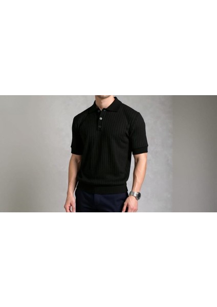 Erkek Kısa Kollu Yakalı Yakadan Düğmeli Triko Bluz fiyatları