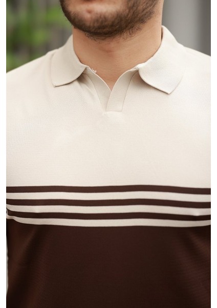 Erkek Yakalı Parça Renk Kısa Kollu T-Shirt modelleri