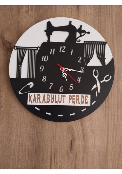 Perde**temalı (Perdeci Iş Yerine Özel) Kişiye Özel Isim Yazılı Duvar Saati fiyatları